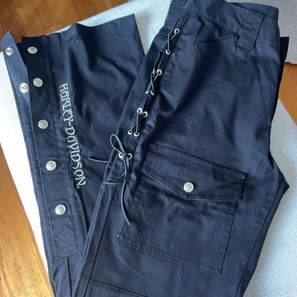 Harley-Davidson Black and Silver Straight Leg Pants - Picture 6 of 6